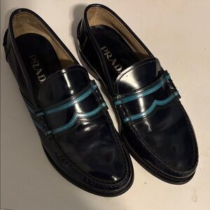 Prada Men's Navy Blue Loafers size 7